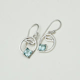 Simple Earrings With blue Topaz Gemstone in High Quality 925 Sterling Silver
