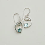Simple Earrings With blue Topaz Gemstone in High Quality 925 Sterling Silver