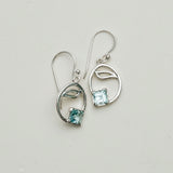 Simple Earrings With blue Topaz Gemstone in High Quality 925 Sterling Silver