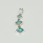 Simple Pendent with Blue Topaz Gemstone in 925 Silver Pendants