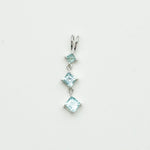 Simple Pendent with Blue Topaz Gemstone in 925 Silver Pendants