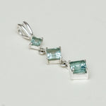 Simple Pendent with Blue Topaz Gemstone in 925 Silver Pendants