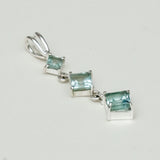 Simple Pendent with Blue Topaz Gemstone in 925 Silver Pendants
