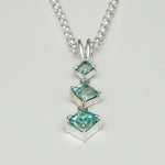 Simple Pendent with Blue Topaz Gemstone in 925 Silver Pendants