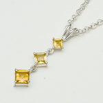 Simple Pendent with Citrine Gemstone in 925 Silver Pendants