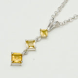 Simple Pendent with Citrine Gemstone in 925 Silver Pendants