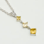 Simple Pendent with Citrine Gemstone in 925 Silver Pendants
