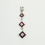 Simple Pendent with Garnet Gemstone in 925 Silver Pendants