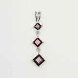 Simple Pendent with Garnet Gemstone in 925 Silver Pendants