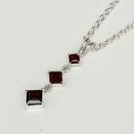 Simple Pendent with Garnet Gemstone in 925 Silver Pendants