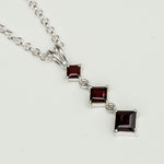 Simple Pendent with Garnet Gemstone in 925 Silver Pendants