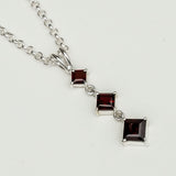 Simple Pendent with Garnet Gemstone in 925 Silver Pendants