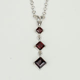 Simple Pendent with Garnet Gemstone in 925 Silver Pendants