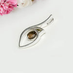 Smokey Gemstone Heart Pendent in Solid Sterling Silver