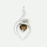 Smokey Gemstone Heart Pendent in Solid Sterling Silver