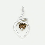 Smokey Gemstone Heart Pendent in Solid Sterling Silver