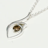 Smokey Gemstone Heart Pendent in Solid Sterling Silver