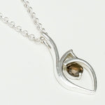 Smokey Gemstone Heart Pendent in Solid Sterling Silver