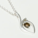 Smokey Gemstone Heart Pendent in Solid Sterling Silver