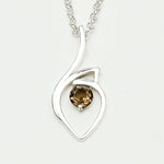Smokey Gemstone Heart Pendent in Solid Sterling Silver