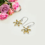 Star Earring With Semi Precious Natural Citrine Gemstone In 925 Sterling Silver
