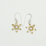 Star Earring With Semi Precious Natural Citrine Gemstone In 925 Sterling Silver