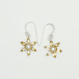 Star Earring With Semi Precious Natural Citrine Gemstone In 925 Sterling Silver