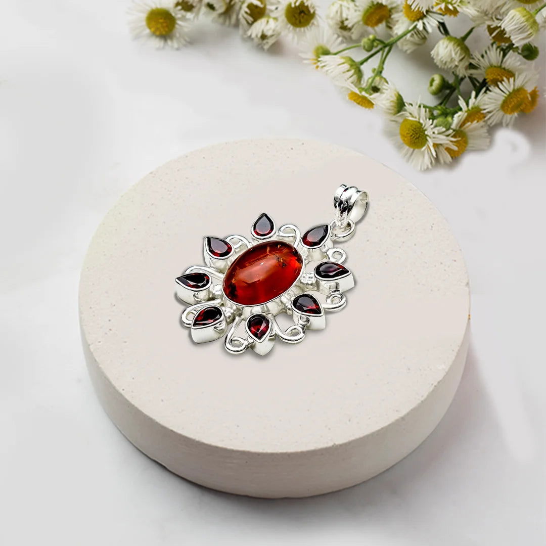 Sun Pendants With Multi Gemstone in High Quality 925 Solid Silver 1