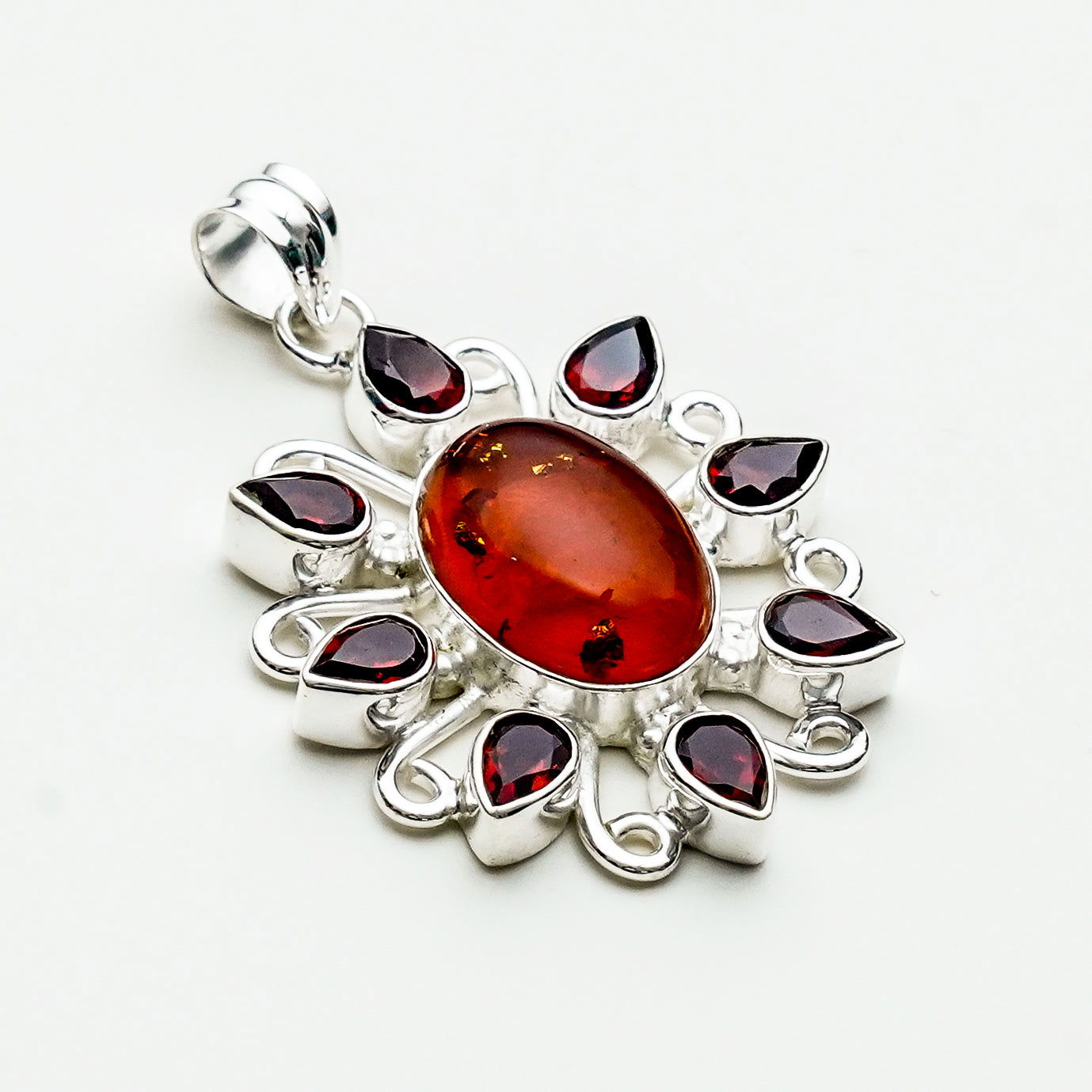 Sun Pendants With Multi Gemstone in High Quality 925 Solid Silver 1