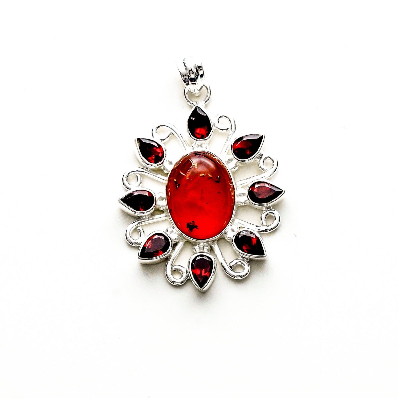 Sun Pendants With Multi Gemstone in High Quality 925 Solid Silver 1