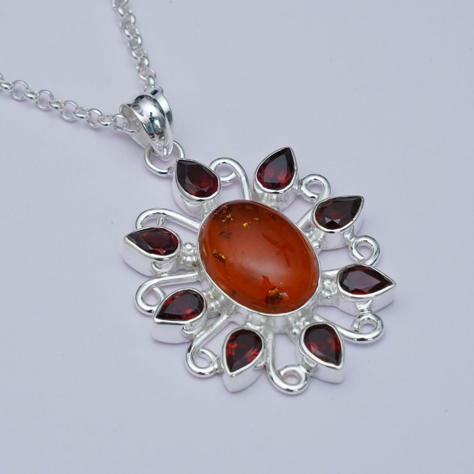 Sun Pendants With Multi Gemstone in High Quality 925 Solid Silver 1