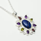 Sun Pendants With Multi Gemstone in High Quality 925 Solid Silver 2