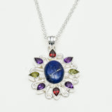 Sun Pendants With Multi Gemstone in High Quality 925 Solid Silver 2
