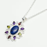 Sun Pendants With Multi Gemstone in High Quality 925 Solid Silver 2