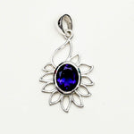 Sunflower Pendant With Amethyst Gemstone In 925 Sterling Silver