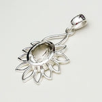 Sunflower Pendant With Quartz Gemstone In 925 Sterling Silver