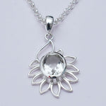 Sunflower Pendant With Quartz Gemstone In 925 Sterling Silver