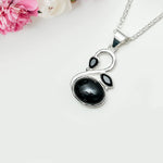 Swan Pendant With Black Onyx in Quality 925 Sterling Silver