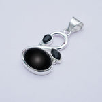 Swan Pendant With Black Onyx in Quality 925 Sterling Silver
