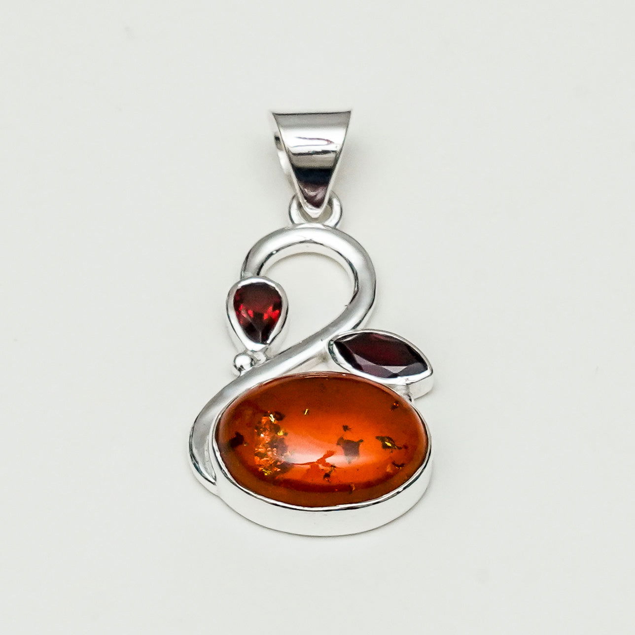 Swan Pendant With Multi Gemstone in High Quality 925 Sterling Silver