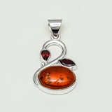 Swan Pendant With Multi Gemstone in High Quality 925 Sterling Silver