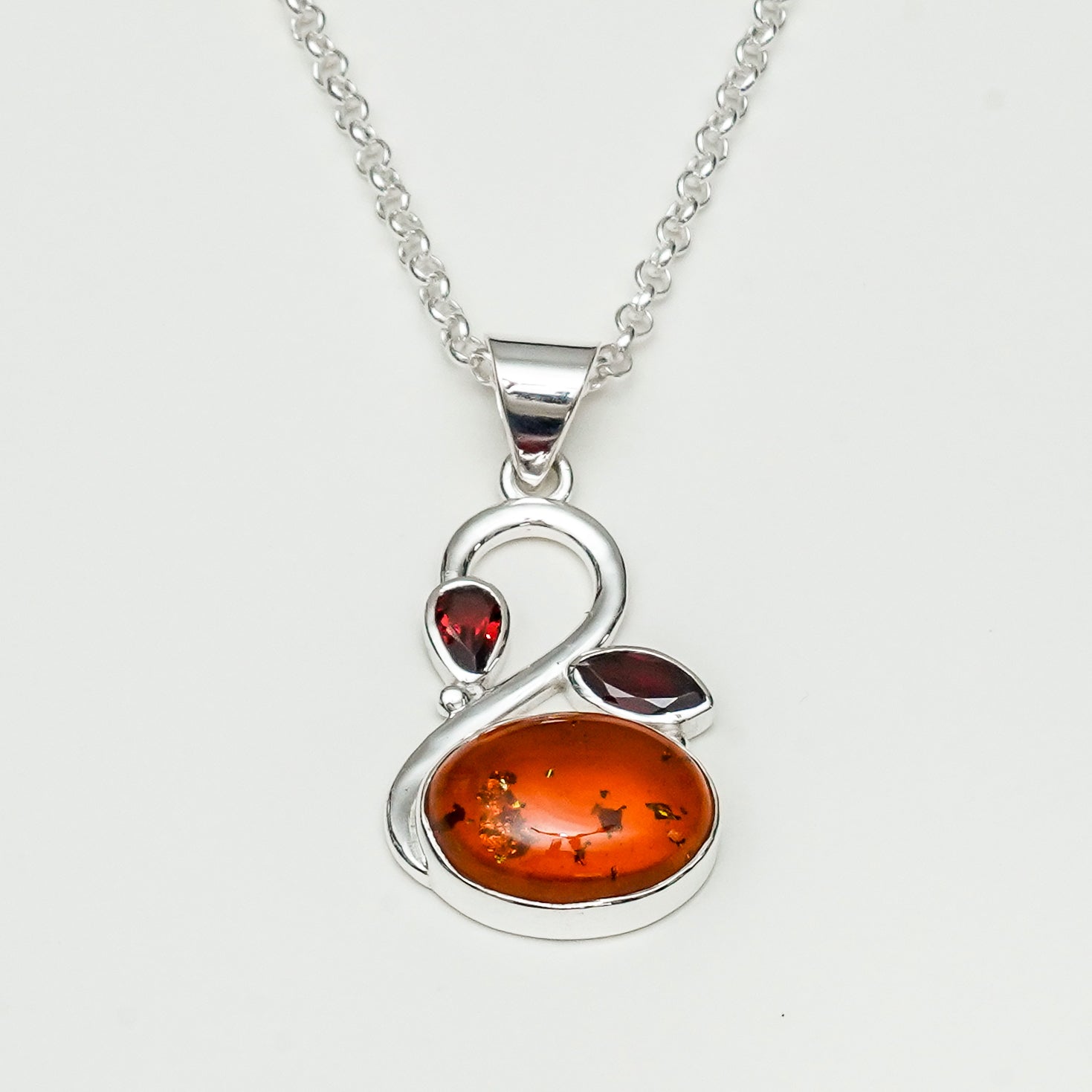 Swan Pendant With Multi Gemstone in High Quality 925 Sterling Silver