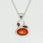 Swan Pendant With Multi Gemstone in High Quality 925 Sterling Silver