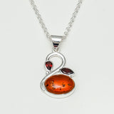 Swan Pendant With Multi Gemstone in High Quality 925 Sterling Silver