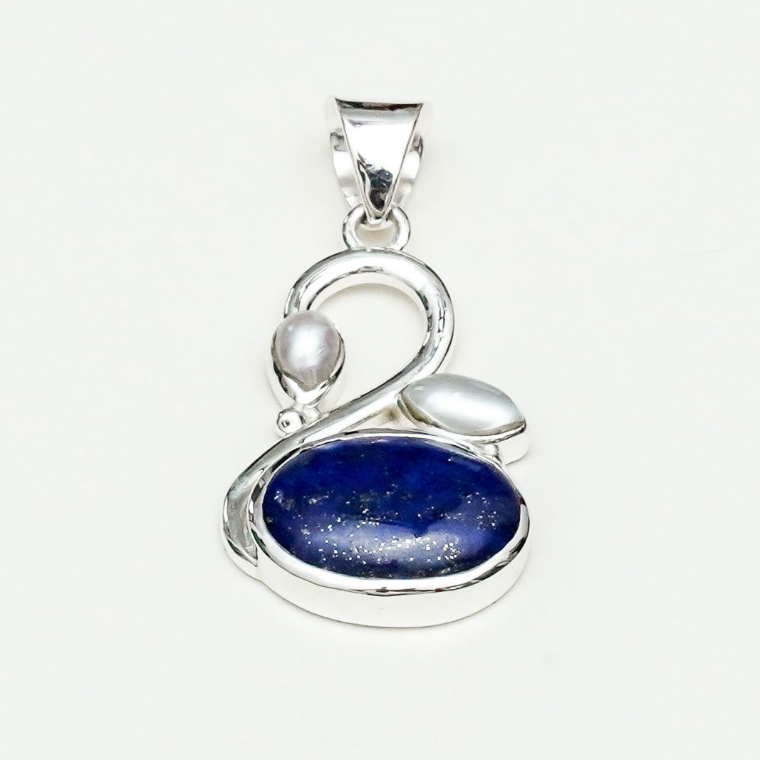 Swan Pendant With Multi Gemstone in High Quality 925 Sterling Silver 2