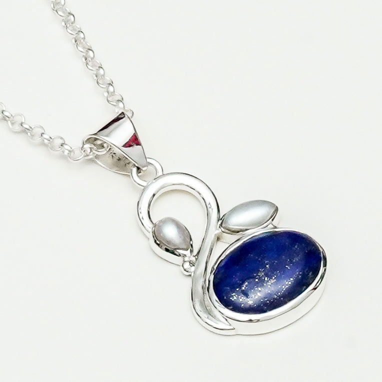 Swan Pendant With Multi Gemstone in High Quality 925 Sterling Silver 2