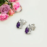 Tops Earring With Amethyst Gemstone in Best Quality 925 Sterling Silver
