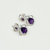 Tops Earring With Amethyst Gemstone in Best Quality 925 Sterling Silver