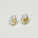Tops Earring With Citrine Gemstone in Best Quality 925 Sterling Silver