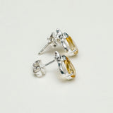 Tops Earring With Citrine Gemstone in Best Quality 925 Sterling Silver